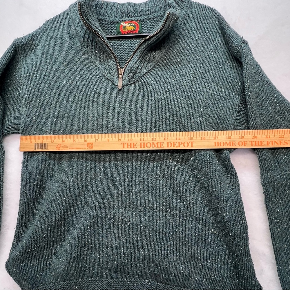 VTG‎ Alps Woman’s Half Zip Green Sweater, Medium - Picture 6 of 9
